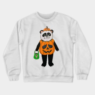 Panda in Jack-O-Lantern Costume Crewneck Sweatshirt